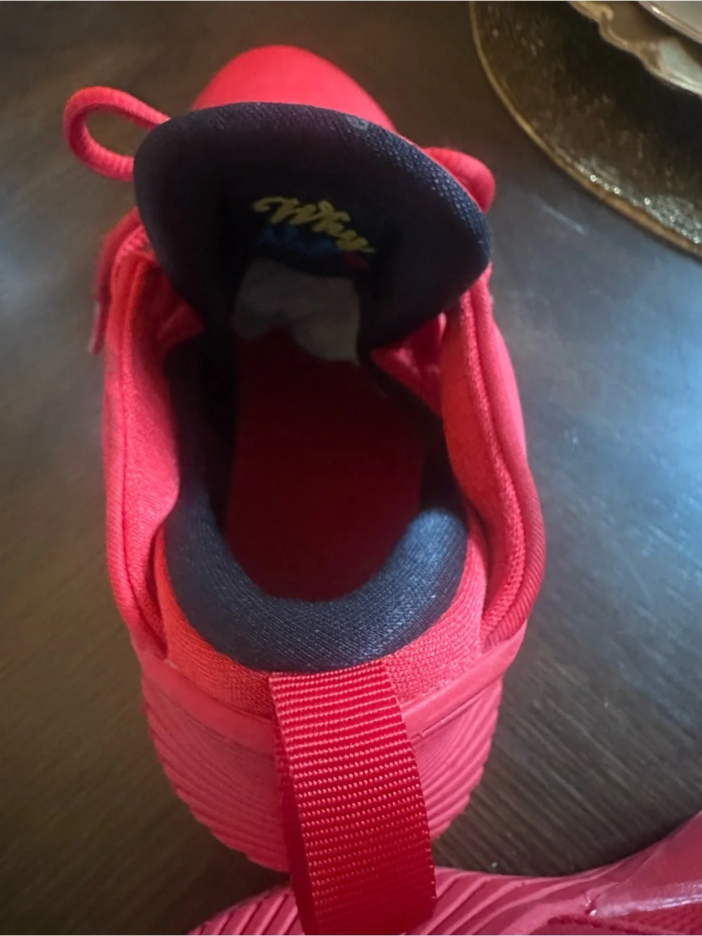 Slightly Worn Men Size7Jordan Red Mid-Top Athletic Sneakers with Black Jumpman